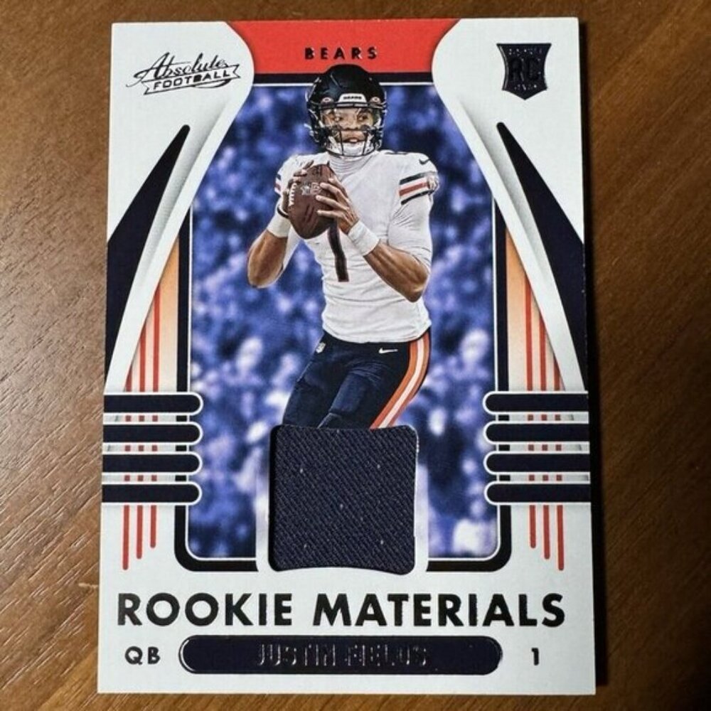 Justin Fields 2021 Panini Absolute Rookie Materials #ARM-JFI RC Rookie Card